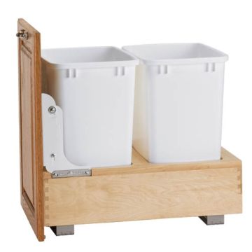 Bottom Mount Double Pullout Waste/Trash Container - Fits an 18" Wide Base Cabinet