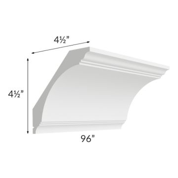 Union White Large Cove Crown Molding
