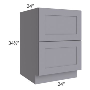 Graphite Grey Shaker 24" 2-Drawer Base Cabinet