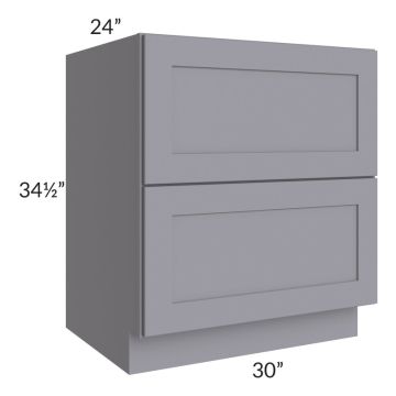 Graphite Grey Shaker 30" 2-Drawer Base Cabinet